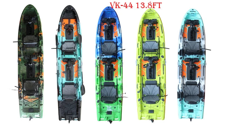 2025 Best 14FT Propeller Drive Fishing Kayak 550 LBS Modular Pedal Motor HDPE Tandem Experienced Surfing 2 Persons