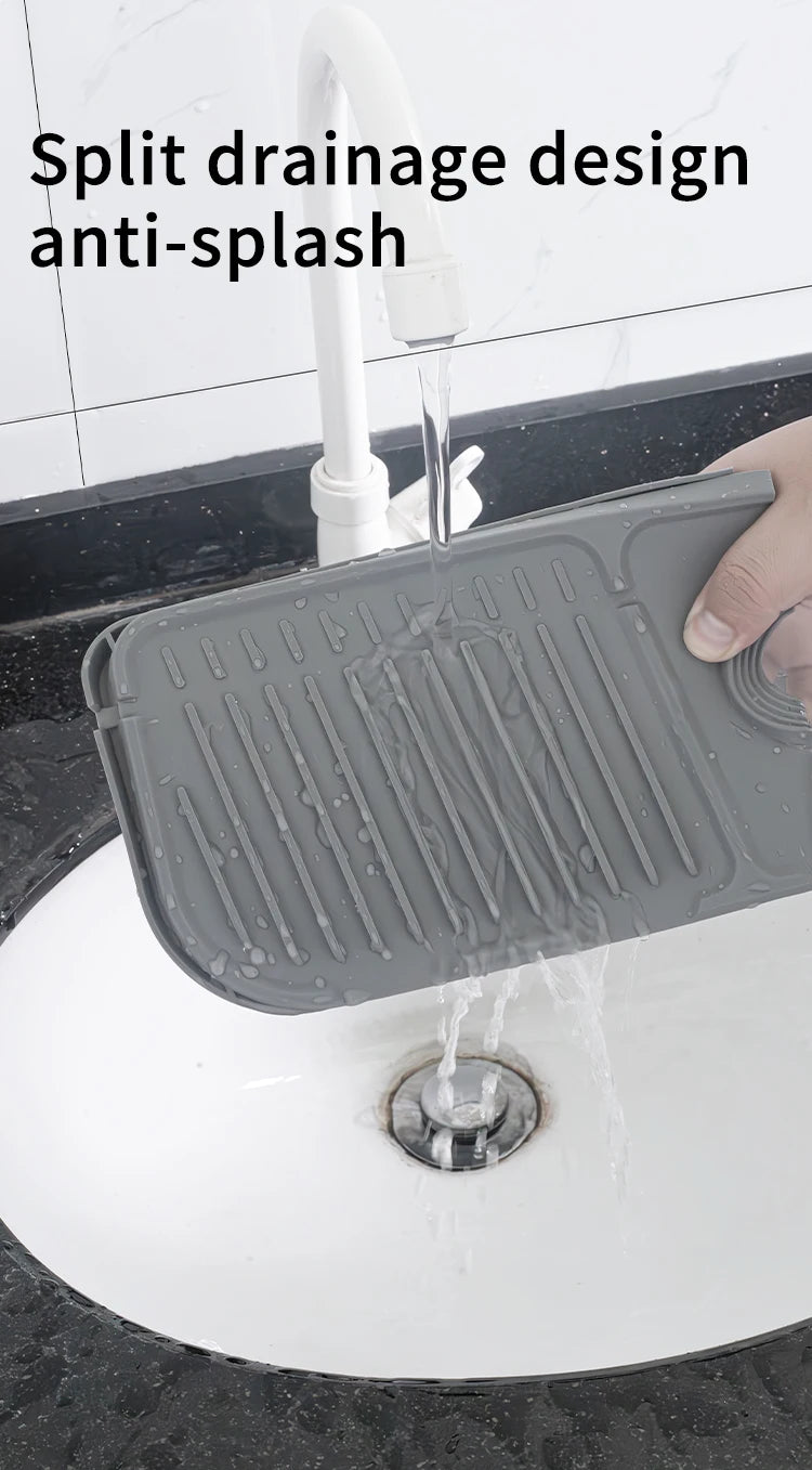 Kitchen Silicone Faucet Mat Faucet Water Catcher Mat Sink Splash Pad Countertop Protector Bathroom