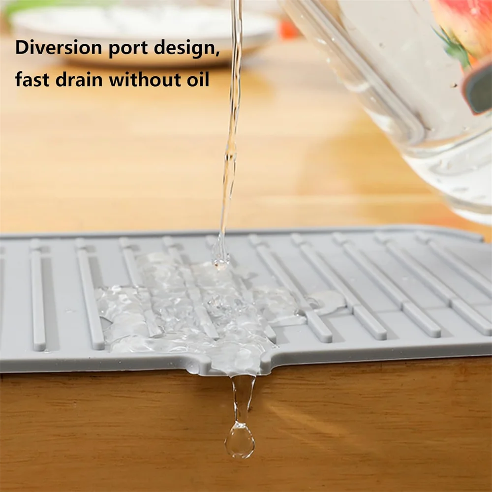 Silicone Faucet Water Catcher Mats,Kitchen Sink Spill-Proof Drying Pads,Anti-Slip Drain and Splash Guard Water Catcher Mat