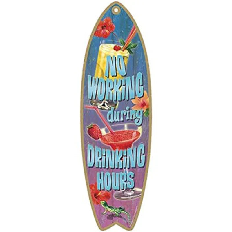 Surfboard Wooden Hanging Sign Ocean Decor Summer Decor Outdoor Decor Summer Theme Wall Decor Beach Signs for Home Cafe Bar Decor