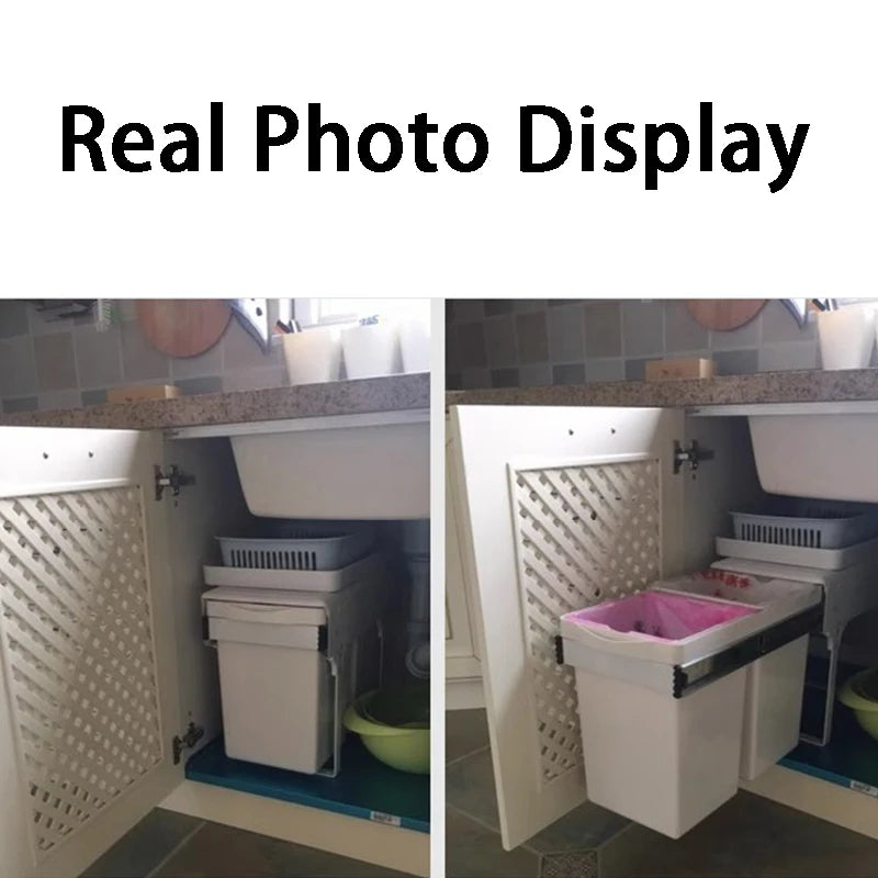 Kitchen Sink Trash Can Large Kitchen Cabinet Recycle Bin Food Waste Litter Bins Dustbin Recycling Trash Sorting Home Appliance