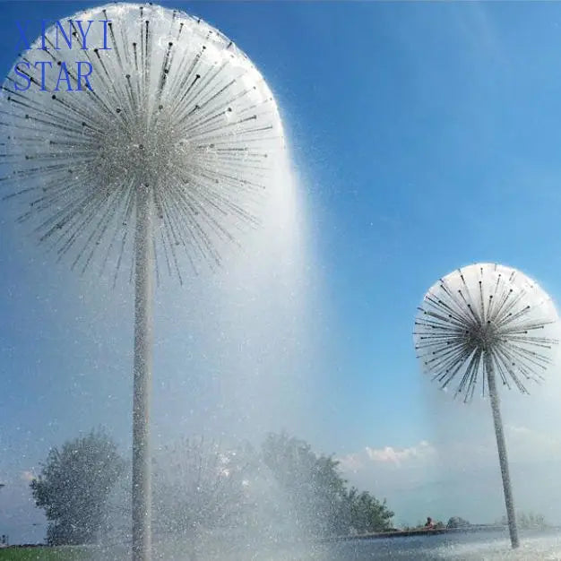 Modern minimalism Big Outside Outdoor Waterfall Stainless Steel Dandelion Fountain