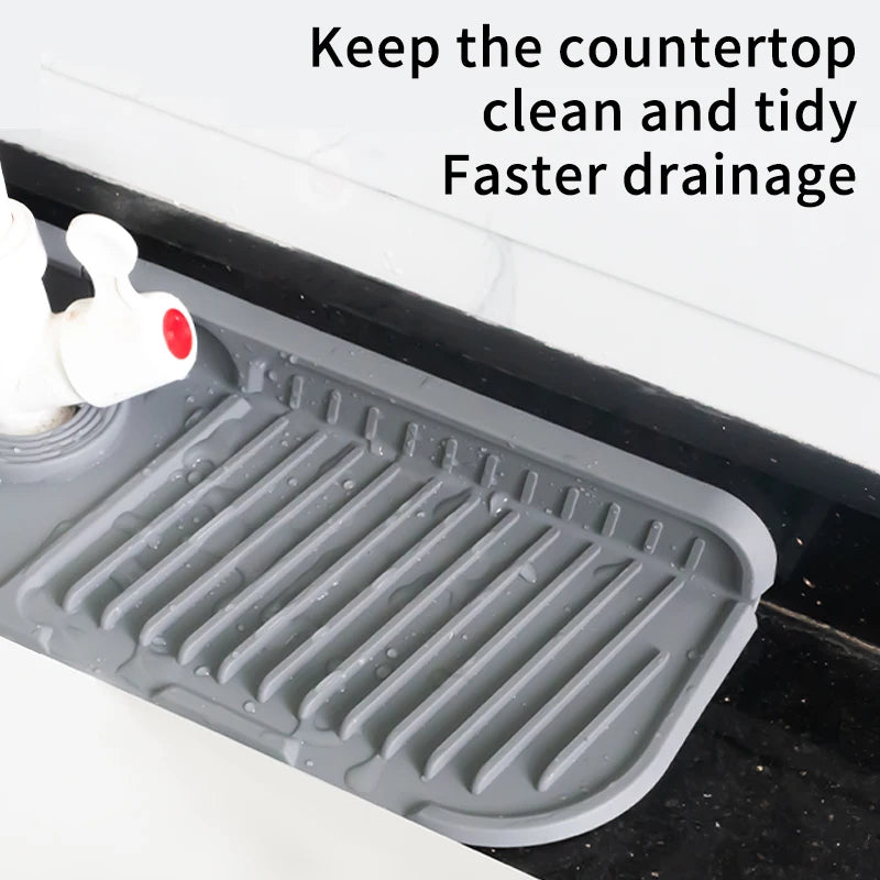 Kitchen Silicone Faucet Mat Faucet Water Catcher Mat Sink Splash Pad Countertop Protector Bathroom