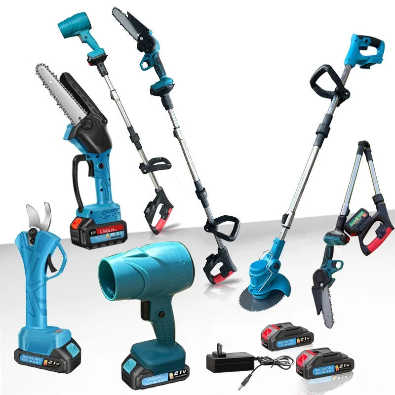 Gardening Electric Tools Electric Lawn Mower Chain Saw Telescopic Pole Electric Scissor Leaf Blower Handheld Garden Lawn Weeding