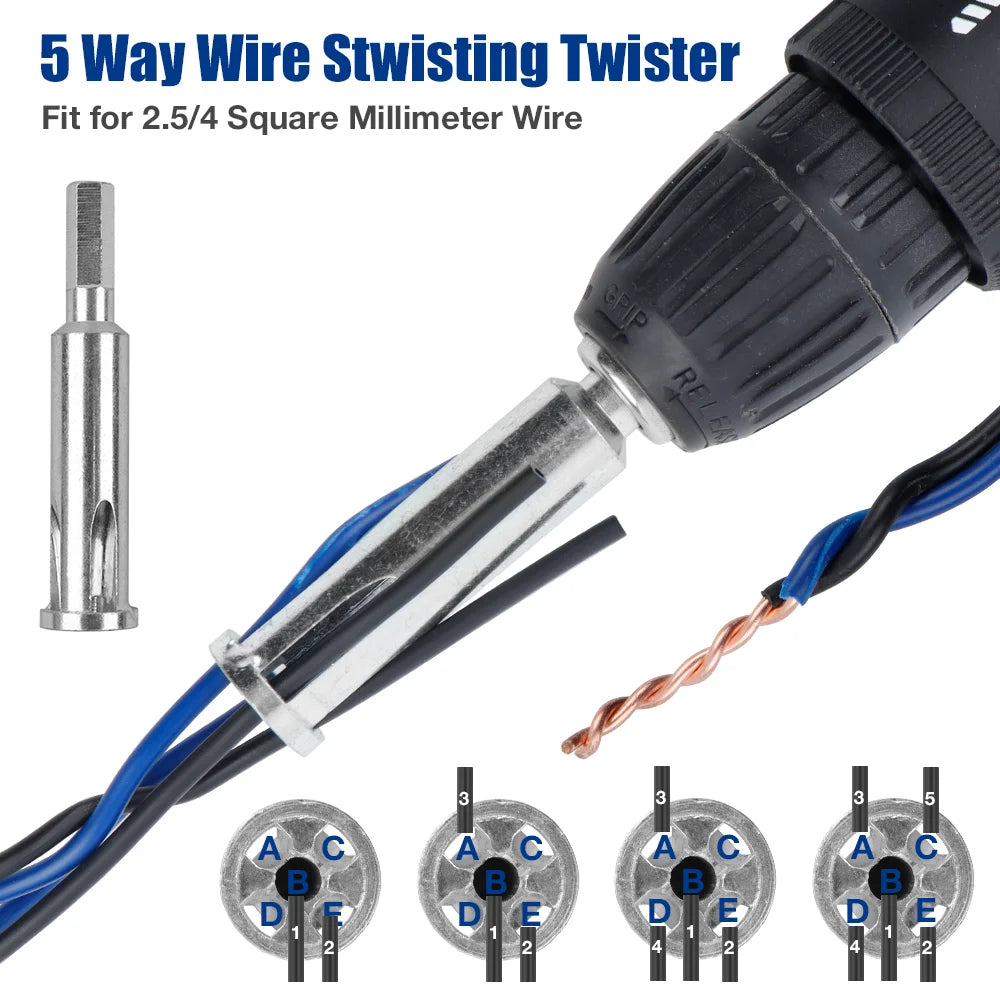 Multi-tool Electric Wire Twister Professional Wire Twisting Tools for Power Drill Quickly Twisted Connector Electrician Artifact