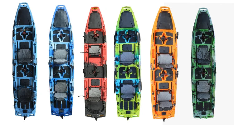 2025 Best 14FT Propeller Drive Fishing Kayak 550 LBS Modular Pedal Motor HDPE Tandem Experienced Surfing 2 Persons