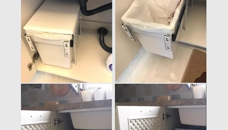 Kitchen Sink Trash Can Large Kitchen Cabinet Recycle Bin Food Waste Litter Bins Dustbin Recycling Trash Sorting Home Appliance