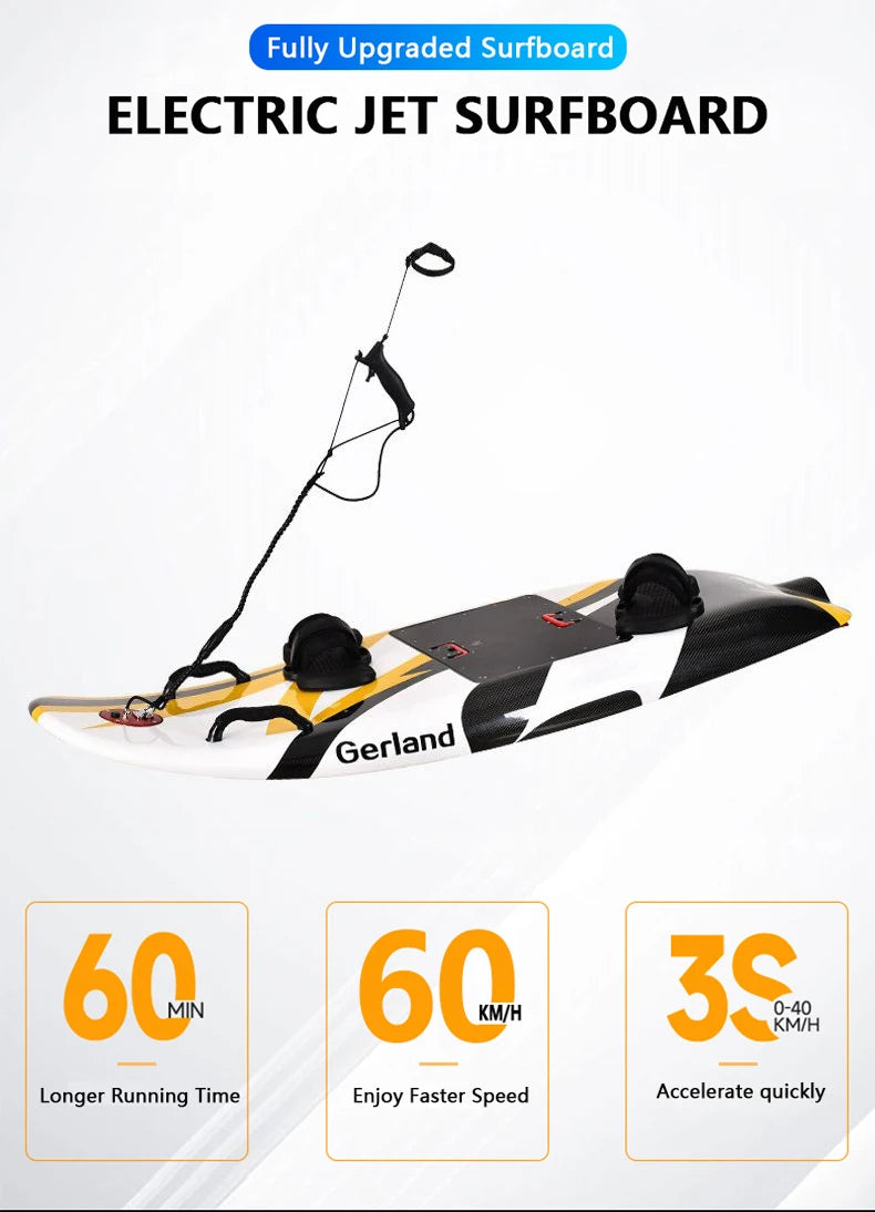 12KW high power motor carbon fiber battery agile electric surfboard