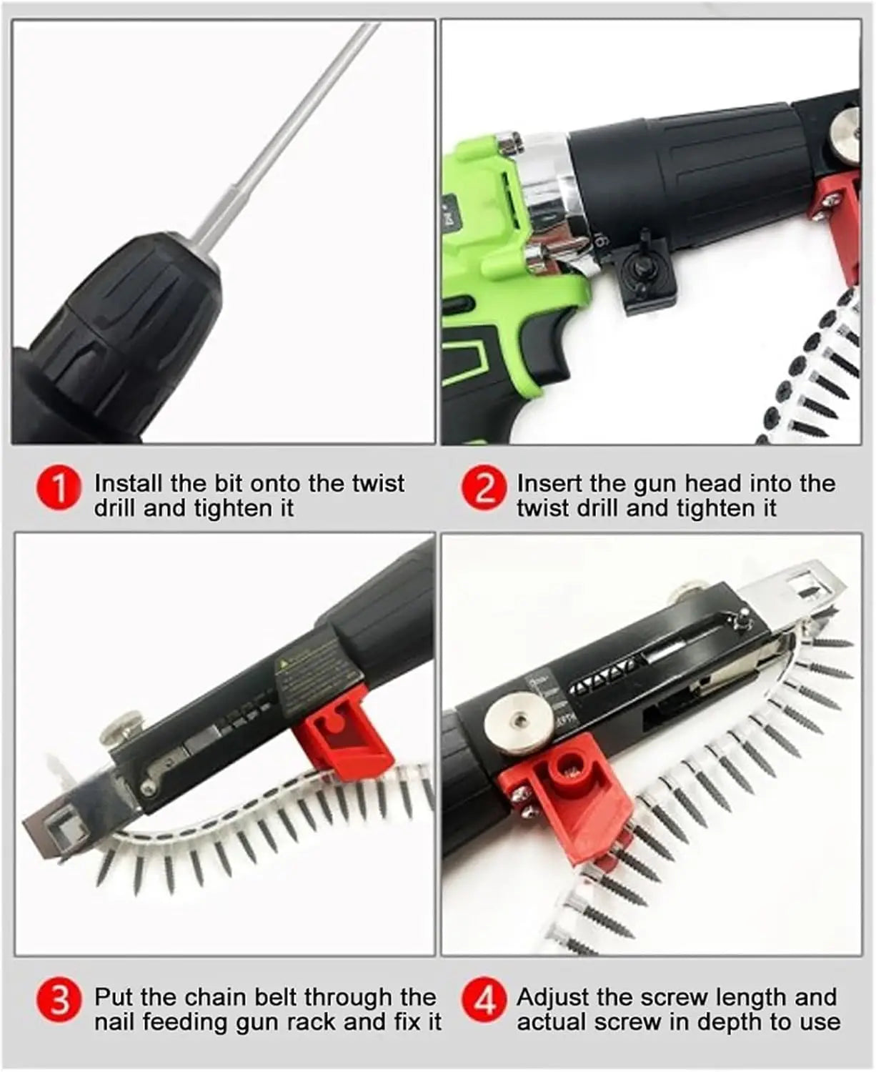 Electric Drywall Screwdriver Gun Wodworking Tools Cordless Power Drill Adjustable Screw Length and Depth Easy to Use Carpentry