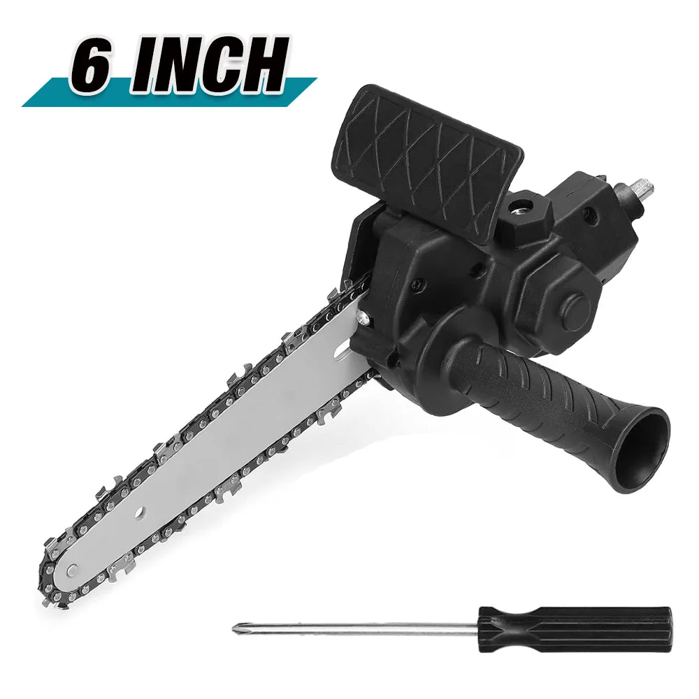 6-Inch Electric Drill Conversion Electric Chain Saw Adapter Tool, Home Portable Mini Chainsaw,Woodworking Trimming/Cutting Tools