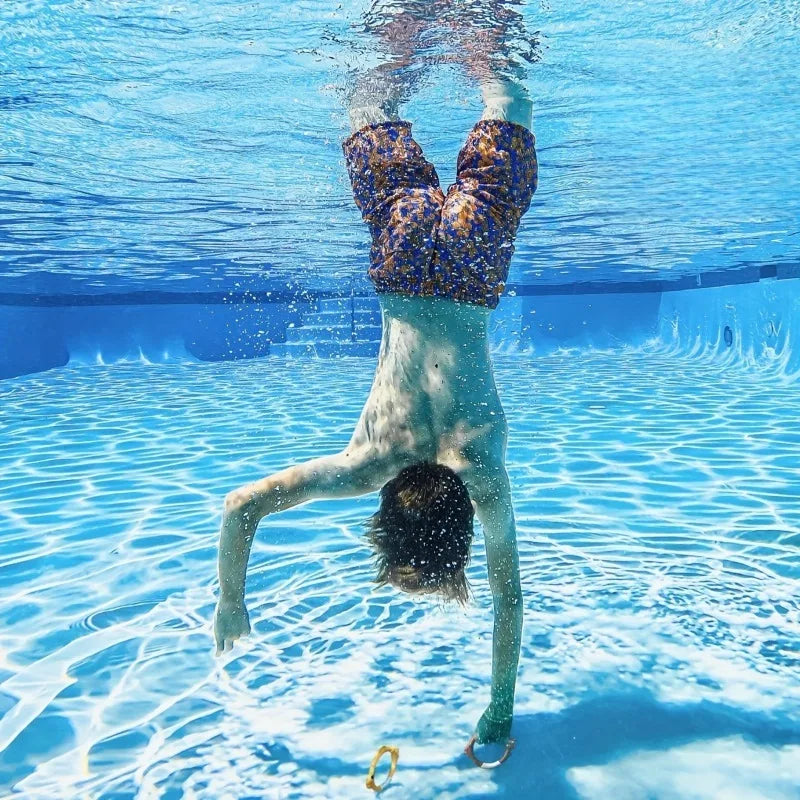 4/8PCs Diving Rings Set - Underwater Swim Training Gear with Fish-Shaped Retrieval Rings, Floatable PVC Pool Toys Adults/Kids