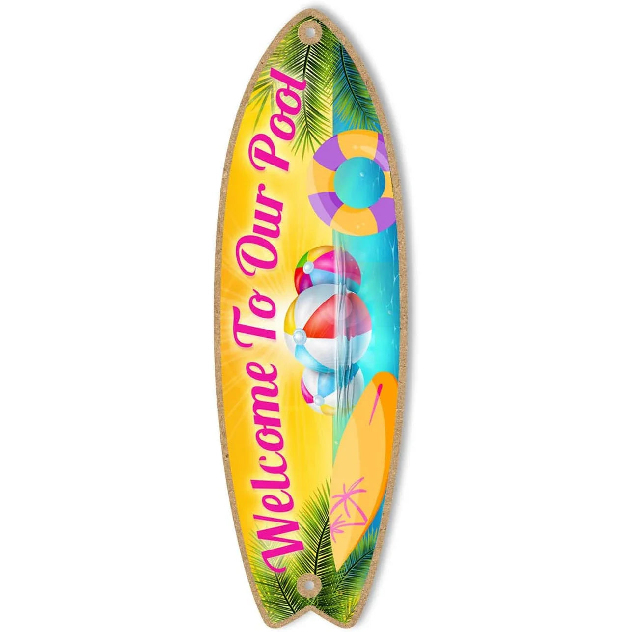 Surfboard Wooden Hanging Sign Ocean Decor Summer Decor Outdoor Decor Summer Theme Wall Decor Beach Signs for Home Cafe Bar Decor