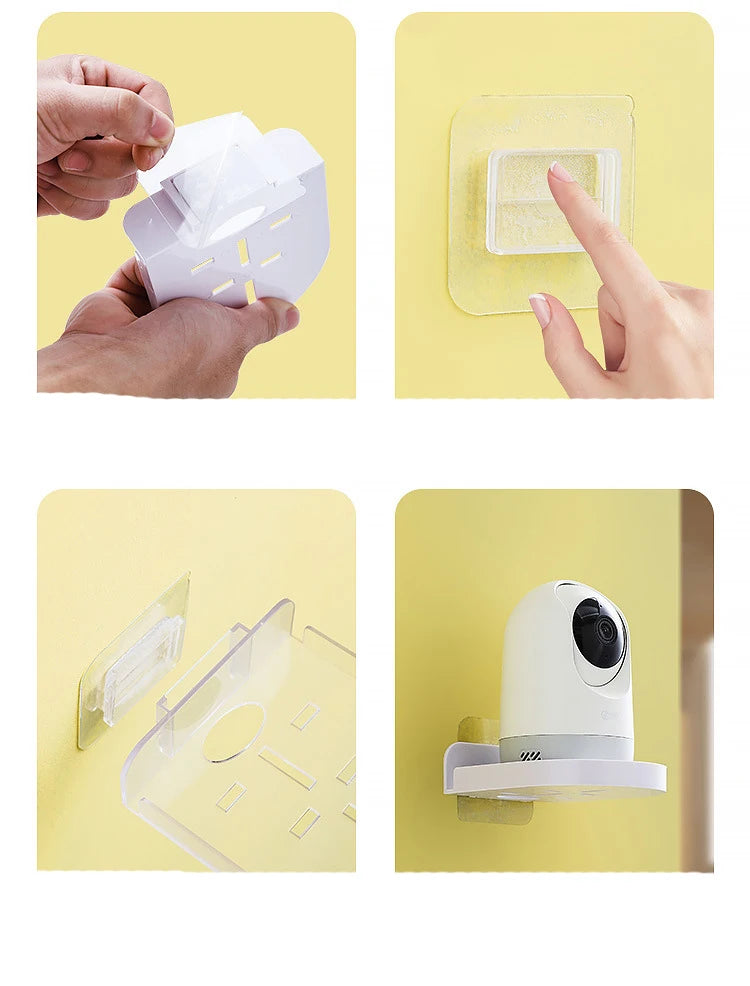 1/2PCS Wall Mounted Camera Bracket Adhesive, No Drilling, Household Indoor Storage, Fixed Monitoring Rack, Tray, Item Storage