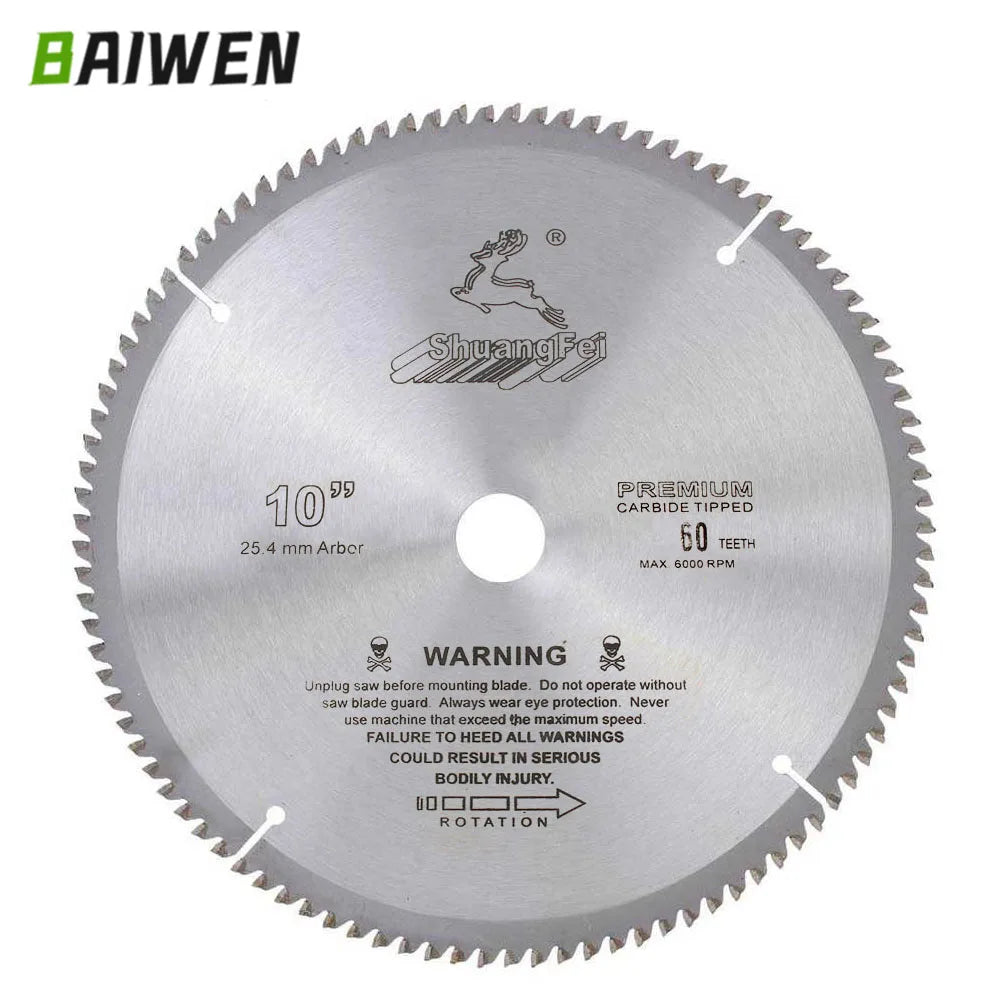 10" 250mm Circular Saw Blade For Wood/Aluminum Cutting General Purpose 40 60 80 100 120 Teeth