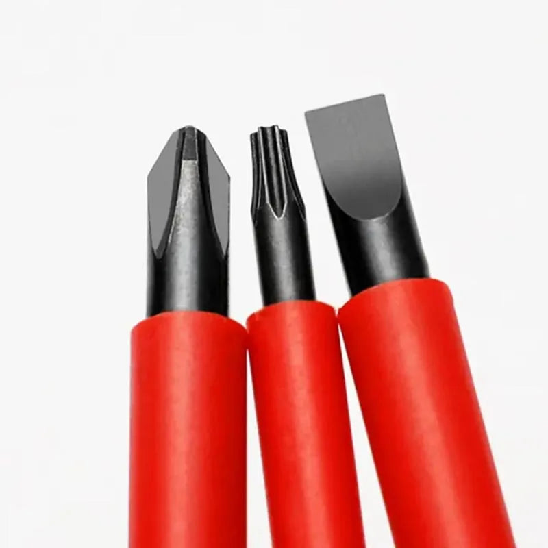 Electrician Repair Tools Kit 15pcs 1000V Changeable Insulated Screwdrivers Set with Magnetic Slotted Phillips Pozidriv Torx Bits