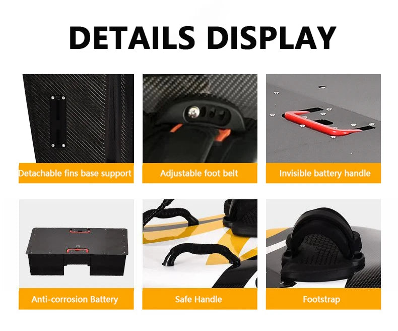 12KW high power motor carbon fiber battery agile electric surfboard