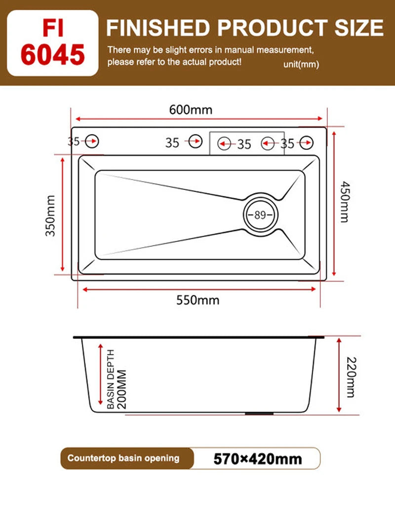 Stainless Steel New Waterfall Kitchen Sink Digital Display Dishwashing Sinks With Draining Rack Embossed Extra Large Single Slot