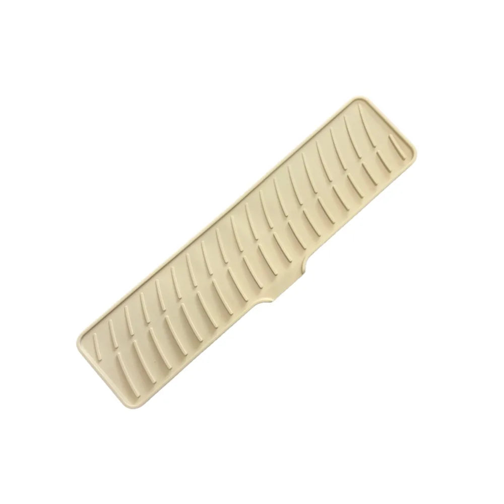 Kitchen Sink Splash Guard - Silicone Draining Mat Around Faucet, Draining Pad Behind Faucet with Lip, Drip Catcher Sink Protector Mat