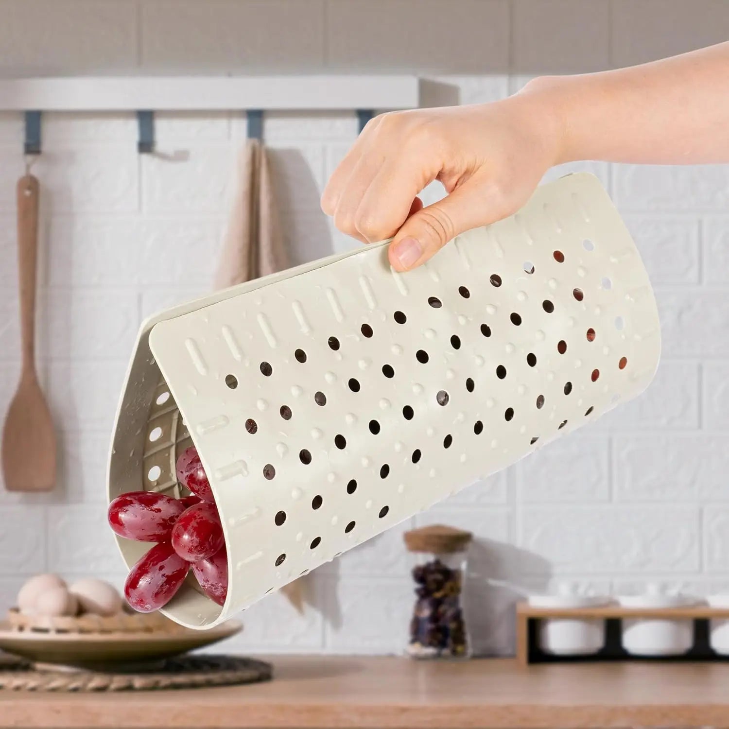 Kitchen Sink Mat 12" X 10" 2 Pack Cream White Non-Slip Fast Draining Grid Sink Protector for Bottom Dish Drying Mat Durable