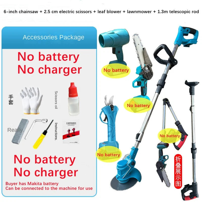 Gardening Electric Tools Electric Lawn Mower Chain Saw Telescopic Pole Electric Scissor Leaf Blower Handheld Garden Lawn Weeding