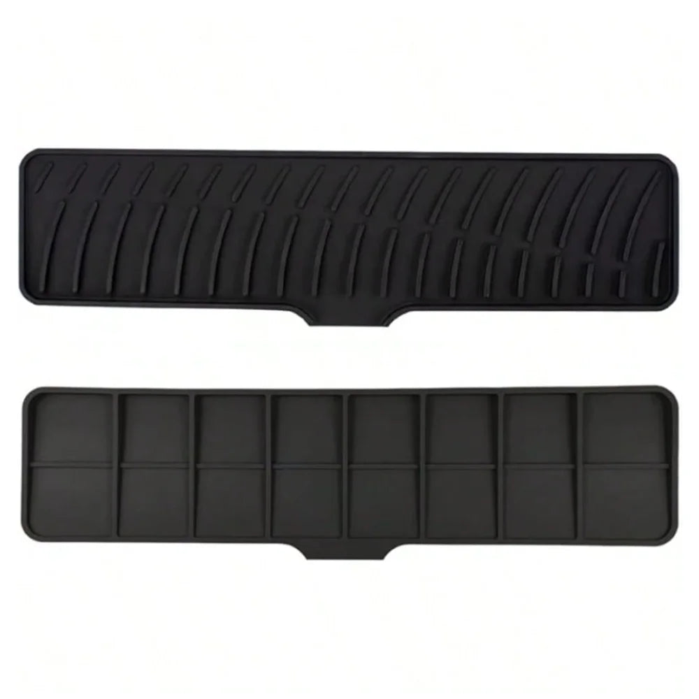 Kitchen Sink Splash Guard - Silicone Draining Mat Around Faucet, Draining Pad Behind Faucet with Lip, Drip Catcher Sink Protector Mat