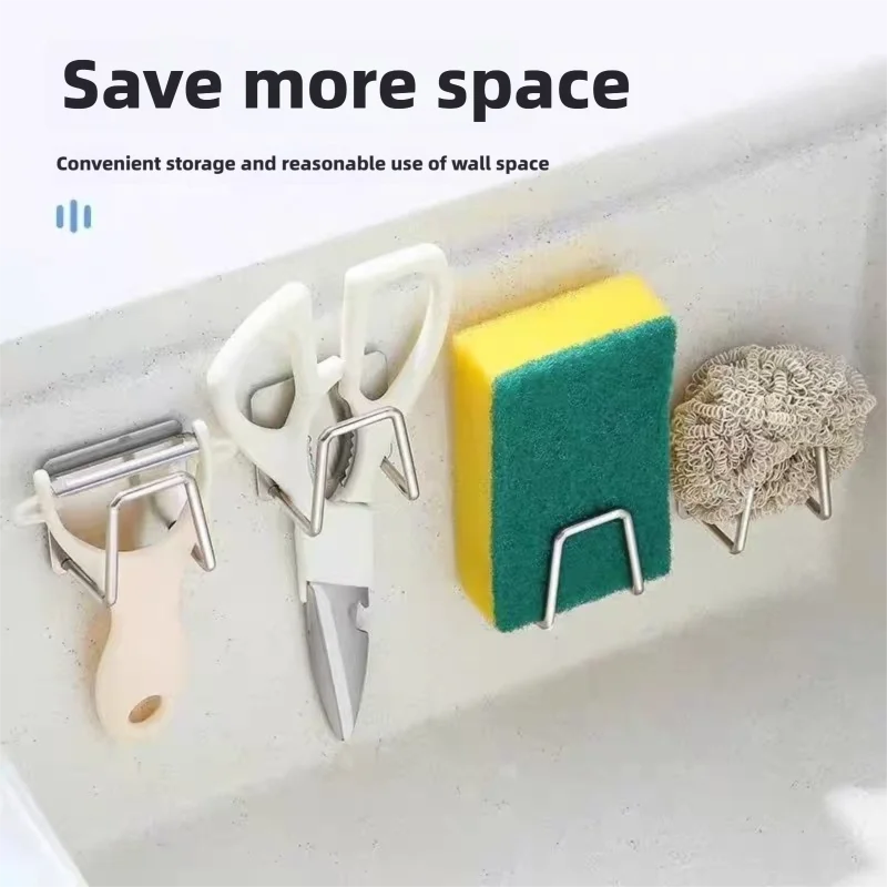 Kitchen Sponge Rack Sink, Self-adhesive Sponge Rack Sink,stainless Steel, Used for Kitchen and Bathroom Storage Rooms
