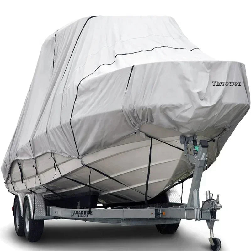 26-28FT 600D T-Top Boat Cover Weather Ripstop Trailerable 420D Heavy Duty Polyester Marine Accessories For Yacht WIDTH 114"
