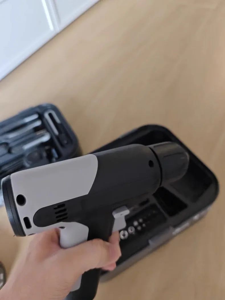 Electric Drill Tool Set Complete Repair Toolkit Electric Hardware Household Recharged Combination Tools Set Luxury Gift Box Kit