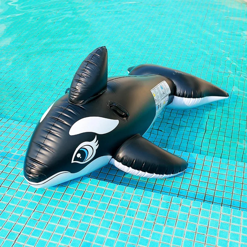 2026 Dolphin Shark Whale Inflatable Ride On Thickened PVC Black Float Water Play Toy For Adult Kids Pool Swimming Water Fun