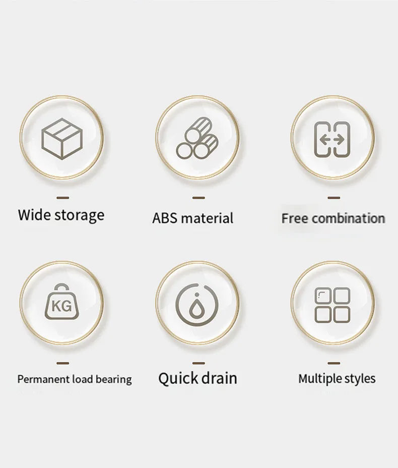 Kitchen Storage Rack Storage Rack Can be Drained and Reused Without Drilling Suitable for Kitchen and Bathroom Sink Storage