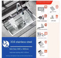 Smart Multifunction Piano Key Waterfall Large Sink 304 Stainless Steel Home Kitchen Sink with Dish Drying Holder