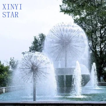 Modern minimalism Big Outside Outdoor Waterfall Stainless Steel Dandelion Fountain