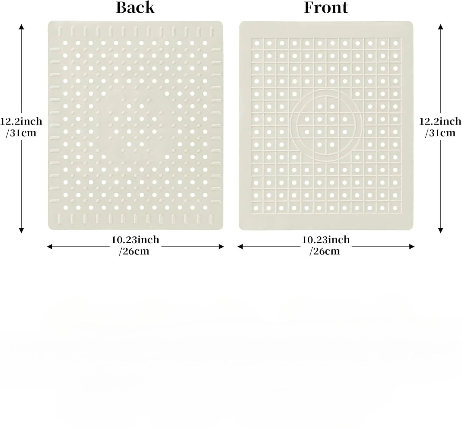 Kitchen Sink Mat 12" X 10" 2 Pack Cream White Non-Slip Fast Draining Grid Sink Protector for Bottom Dish Drying Mat Durable