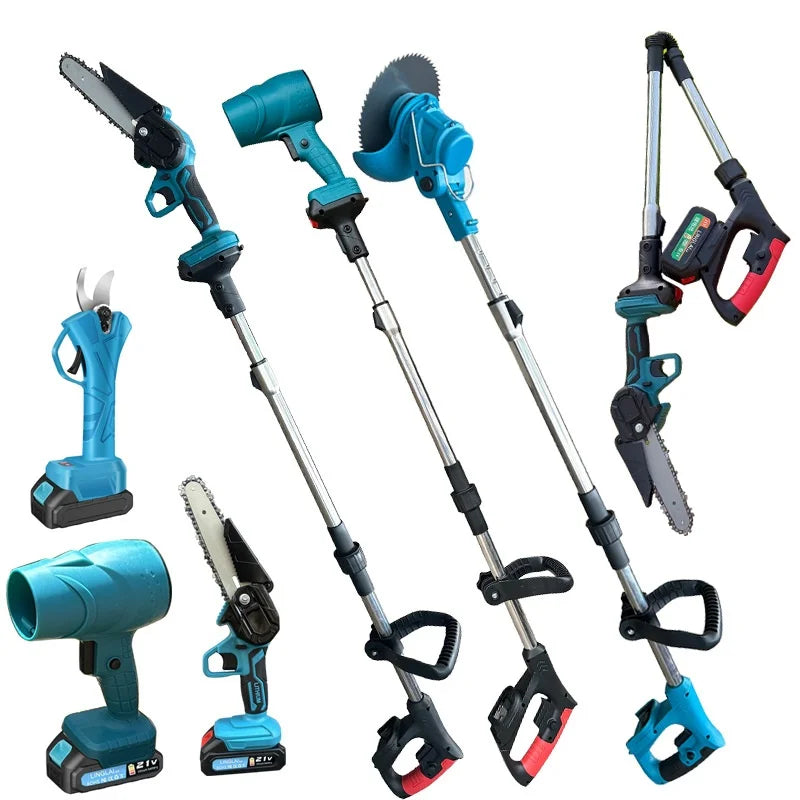 Gardening Electric Tools Electric Lawn Mower Chain Saw Telescopic Pole Electric Scissor Leaf Blower Handheld Garden Lawn Weeding