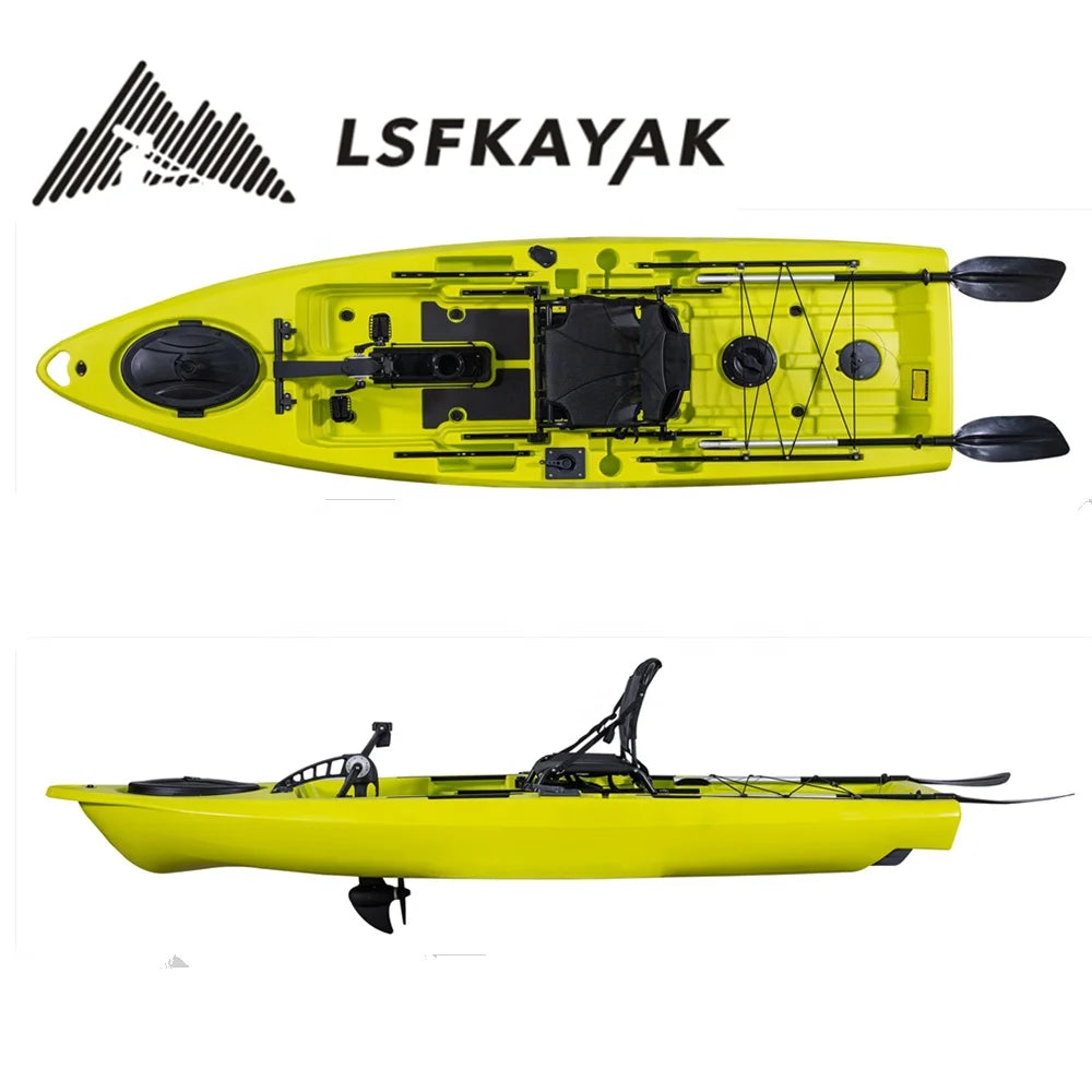 11ft Fishing Rotational Kayak With Propeller Pedal Drive Wide And Stable Sea Fishing Canoe