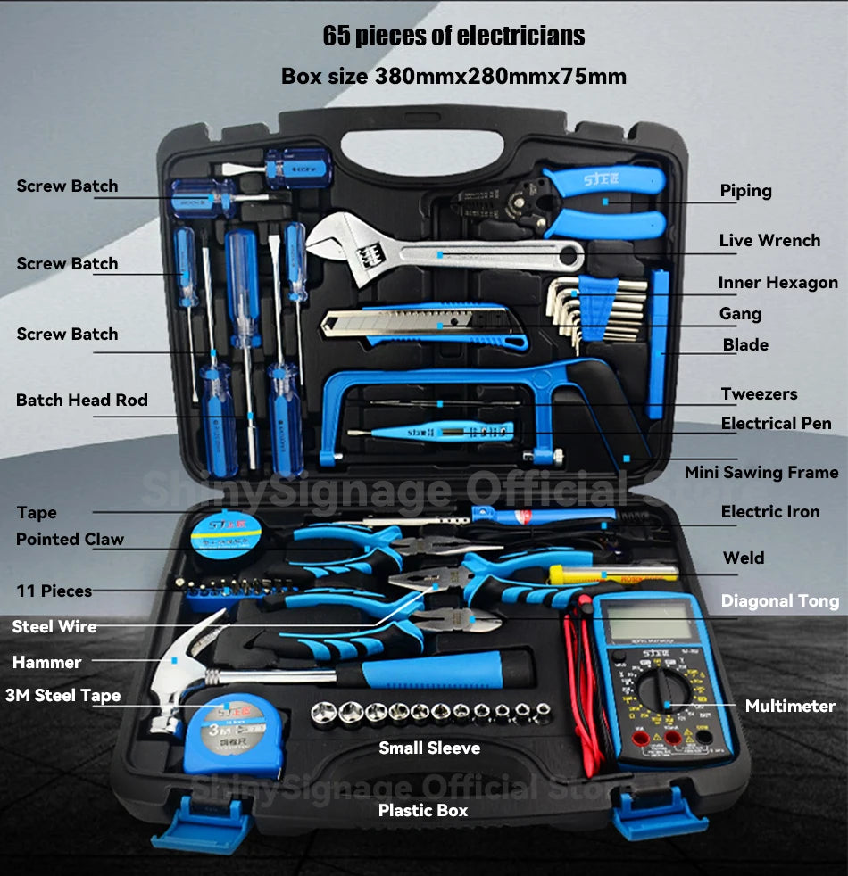 Electrician Multimeter Manual - Electrical Toolbox Hardware Maintenance Set - Household Tools - Optional 17/25/65 Pieces
