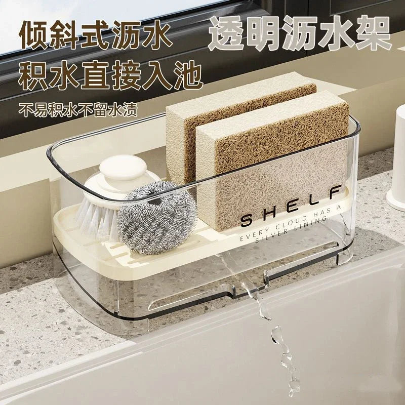 Kitchen Organizer Sink Cleaning Tools Storage Rack Kitchen Multifunctional Drain Rack for Sponge Cleanser Organizer