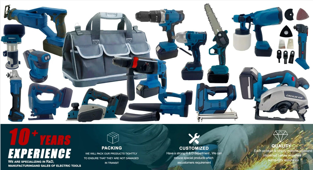 15-Piece Combo Power Tools Set Brushless Cordless Drill & Electric Hammer Drill Angle Grinder Includes Hard Case