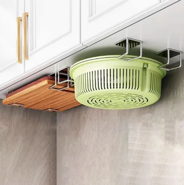 Kitchen Storage Rack, Punch-free Kitchen Sink Storage Pot and Lid Rack, Wall-mounted Kitchen Accessories Storage Rack