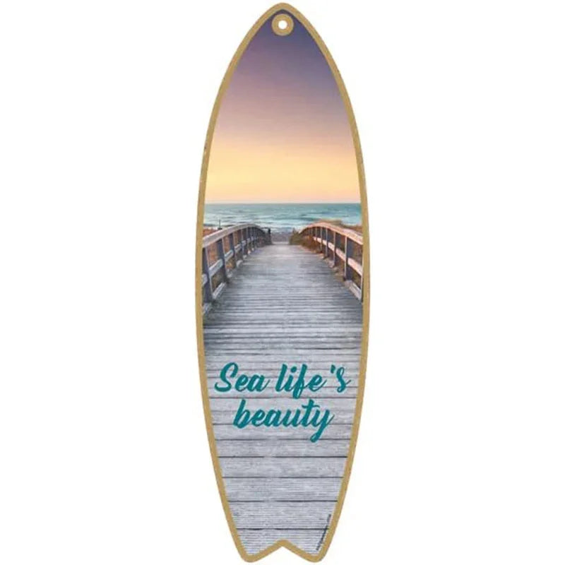 Surfboard Wooden Hanging Sign Ocean Decor Summer Decor Outdoor Decor Summer Theme Wall Decor Beach Signs for Home Cafe Bar Decor