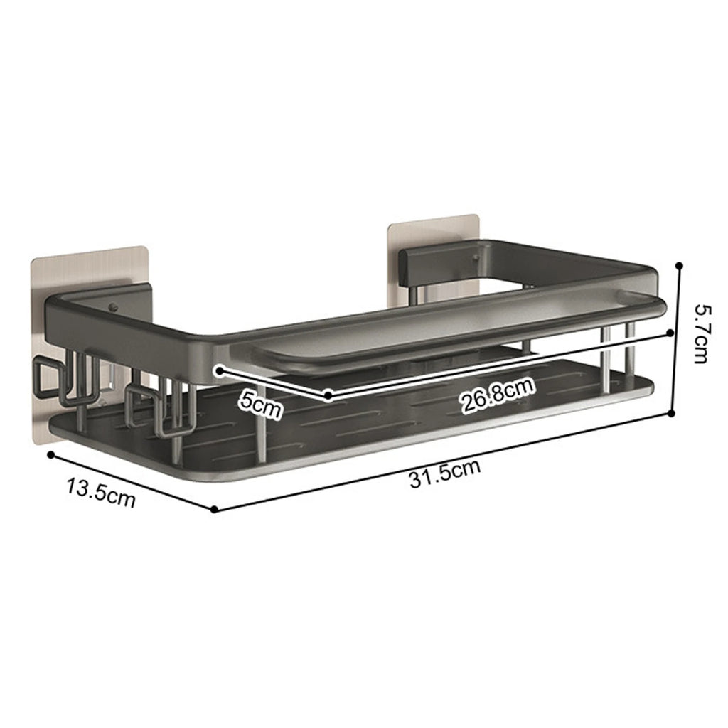 Kitchen Sink Drain Rack With Tray Aluminum Sink Shelf Soap Sponge Holder Dishcloth Towel Rack filter basket