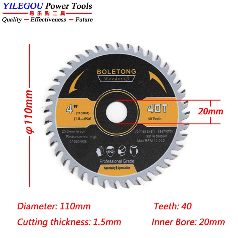 4"  5"  6" YG8 Carbide Circular Saw Blade For Dust-free Saw 110 125 150mm x 60T TCT Saw Blades Cutting Wood Aluminum. Arbor 20mm