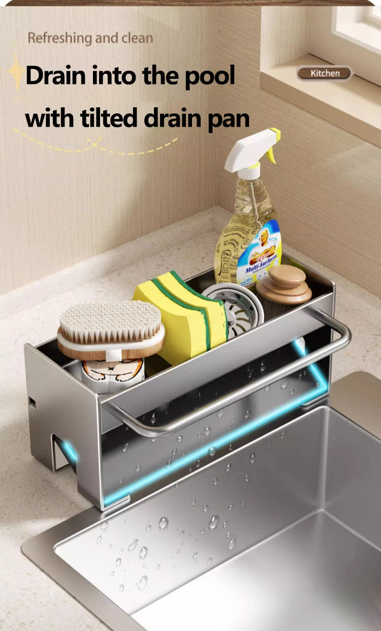 Kitchen Sink Stand Sponge Holder Dish Drainer Organizers Storage Accessories Shelf Storage Organizer Dish Drying Rack Gadgets