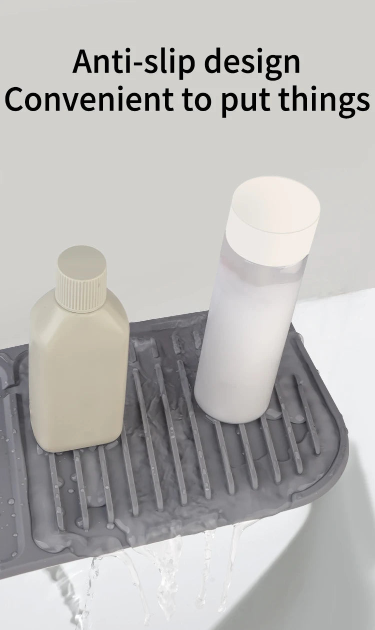 Kitchen Silicone Faucet Mat Faucet Water Catcher Mat Sink Splash Pad Countertop Protector Bathroom