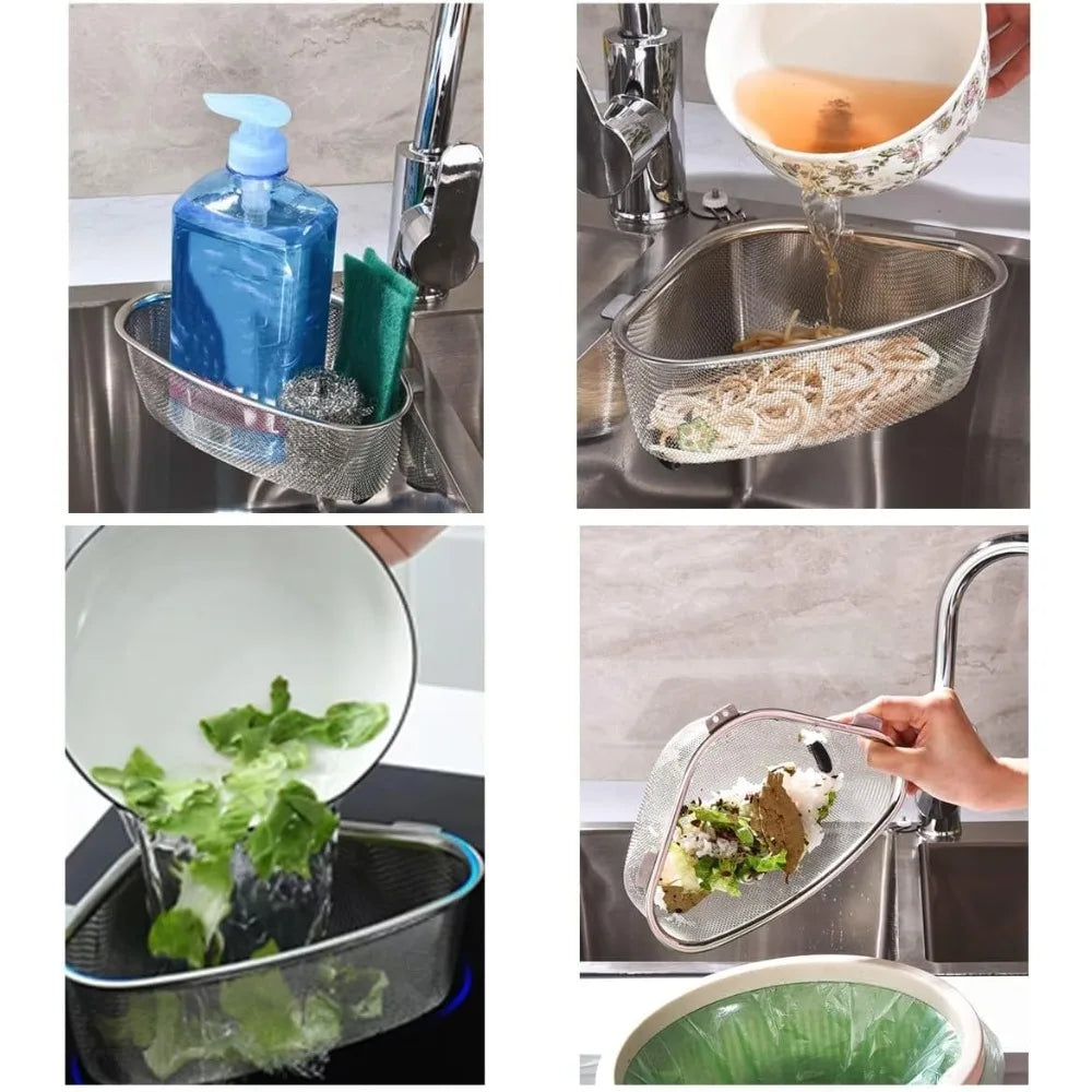 Kitchen Sink Stainless Steel Strainer Basket for Collecting Food Scraps Dishwasher Safe Kitchen Tool for Draining and Rinsing