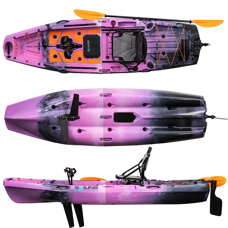 10FT 2 Section 1 Person Propeller Ocean Pedal Drive Kayak Modular HDPE Sea Kayak for Fishing LLDPE Hull Material Rivers