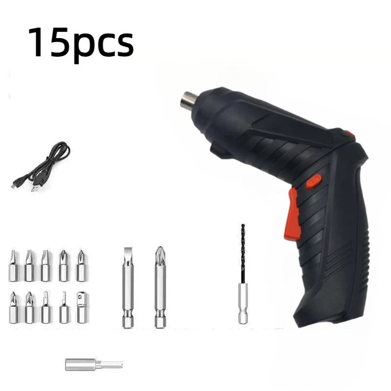 electric screw driver Mini Household Electric Drill Rotated Cordless Screwdriver  Power Tools Household Maintenance Repair