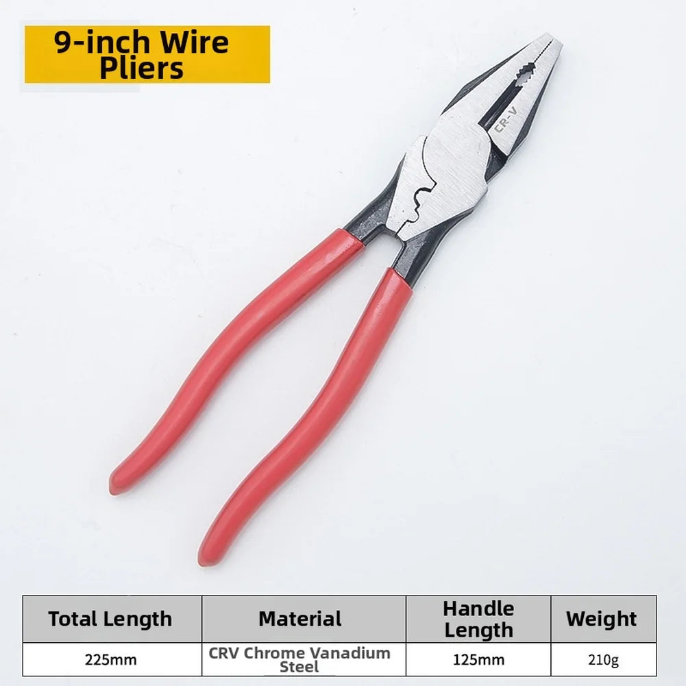 9-inch Electrician Pliers Cutting Pliers Diagonal Pliers Needle Nose Pliers Wire Cutters Electrician Hardware Hand Tools