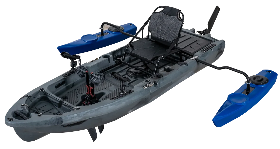 2026 Hot Selling-LSF New Design Fin Pedal Drive Kayak One Person 2.75m Modular Kayak 2 Section Detachable Fishing Boat for Sale