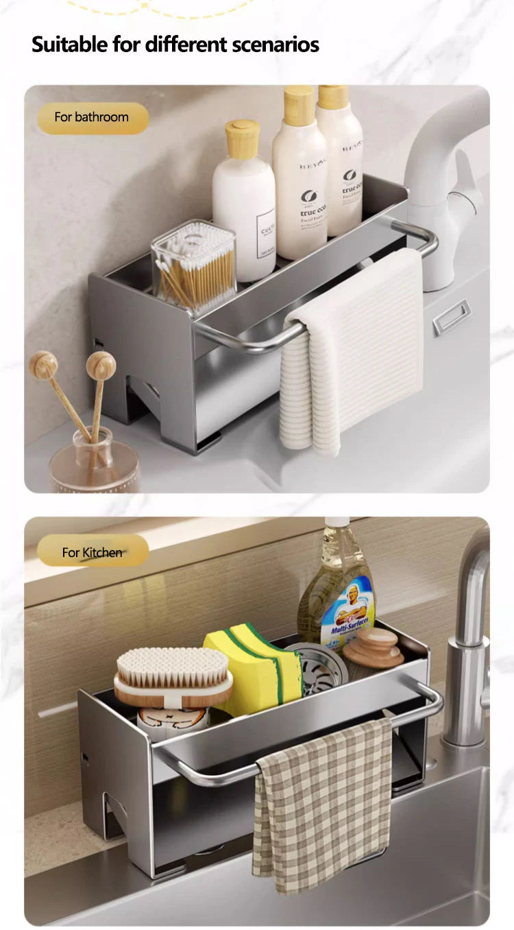 Kitchen Sink Stand Sponge Holder Dish Drainer Organizers Storage Accessories Shelf Storage Organizer Dish Drying Rack Gadgets